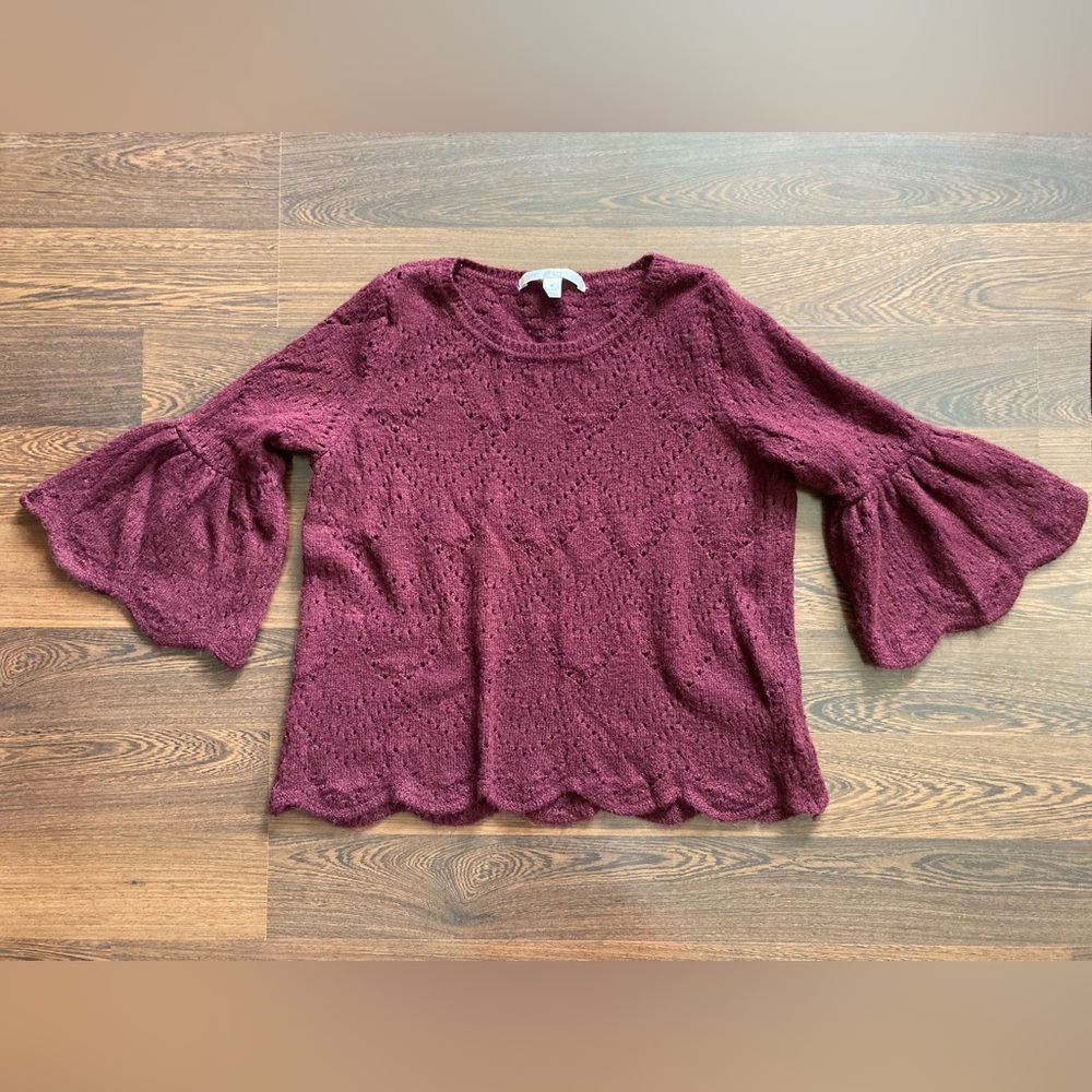 Lauren Conrad Knit Sweater with Bell Sleeves - Medium